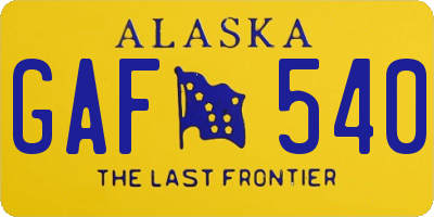 AK license plate GAF540