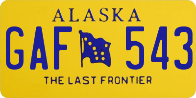 AK license plate GAF543