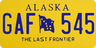 AK license plate GAF545