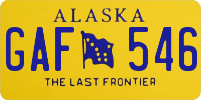 AK license plate GAF546