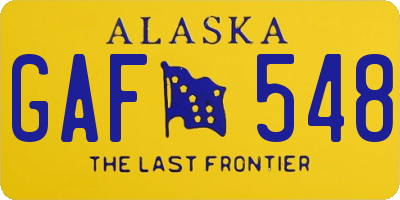 AK license plate GAF548