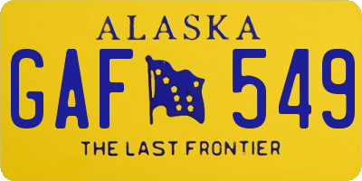 AK license plate GAF549