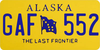 AK license plate GAF552