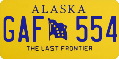 AK license plate GAF554