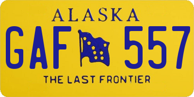 AK license plate GAF557