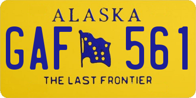 AK license plate GAF561
