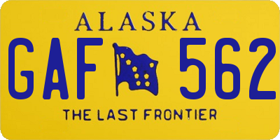 AK license plate GAF562