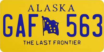 AK license plate GAF563