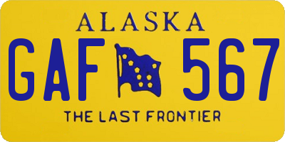 AK license plate GAF567