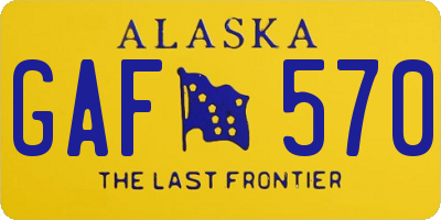 AK license plate GAF570