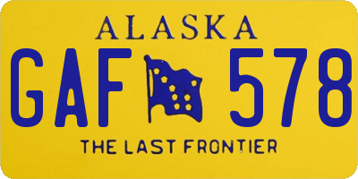 AK license plate GAF578