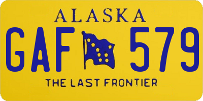 AK license plate GAF579