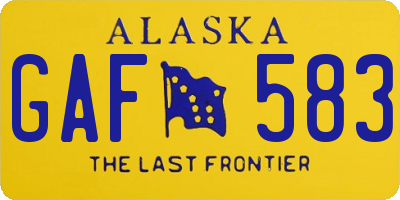 AK license plate GAF583