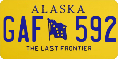 AK license plate GAF592