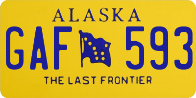 AK license plate GAF593