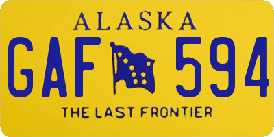 AK license plate GAF594
