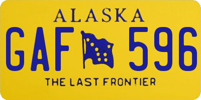 AK license plate GAF596