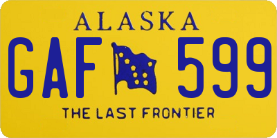 AK license plate GAF599