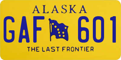 AK license plate GAF601