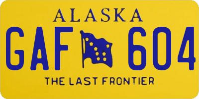 AK license plate GAF604