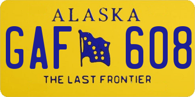 AK license plate GAF608