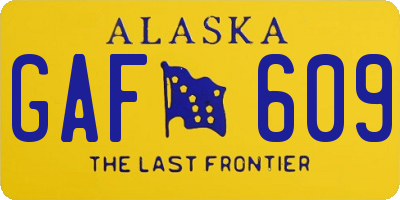 AK license plate GAF609