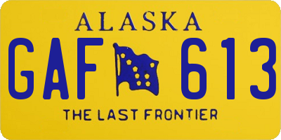 AK license plate GAF613