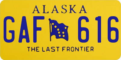 AK license plate GAF616
