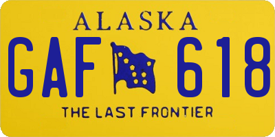 AK license plate GAF618