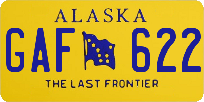 AK license plate GAF622