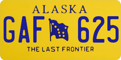 AK license plate GAF625