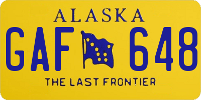 AK license plate GAF648