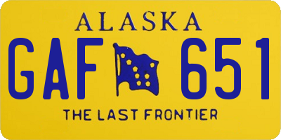 AK license plate GAF651