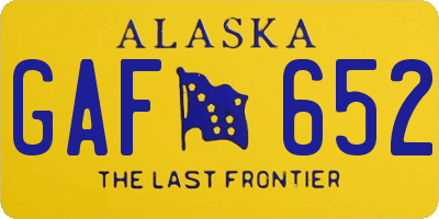 AK license plate GAF652