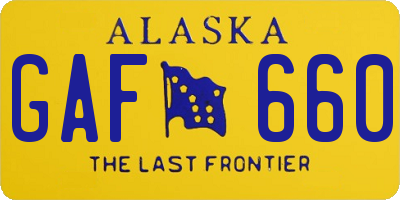 AK license plate GAF660