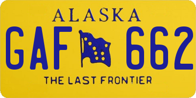 AK license plate GAF662