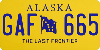 AK license plate GAF665