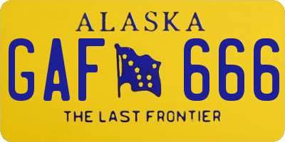 AK license plate GAF666