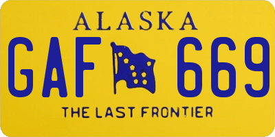 AK license plate GAF669