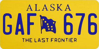 AK license plate GAF676