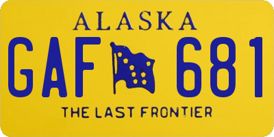 AK license plate GAF681