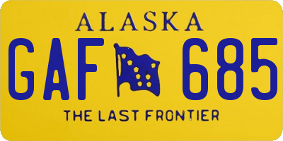 AK license plate GAF685