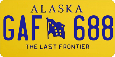 AK license plate GAF688
