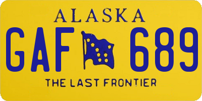 AK license plate GAF689