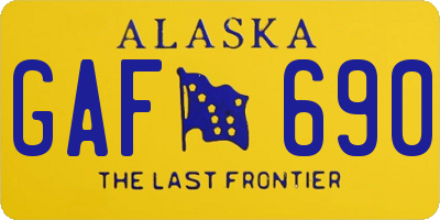 AK license plate GAF690