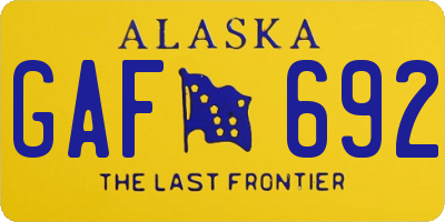 AK license plate GAF692
