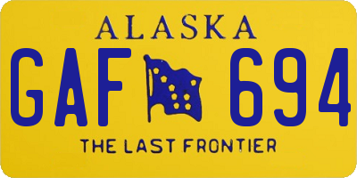 AK license plate GAF694