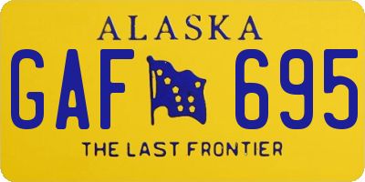 AK license plate GAF695