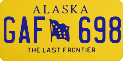AK license plate GAF698