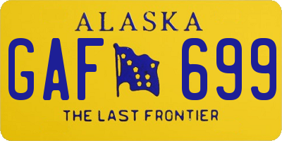 AK license plate GAF699